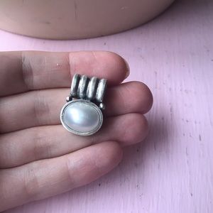 925 silver pearl pendant for necklace vintage